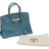 HERMES BIRKIN BLUE JEAN LEATHER HAND BAG PIC-0