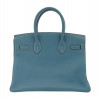 HERMES BIRKIN BLUE JEAN LEATHER HAND BAG PIC-5