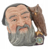 ROYAL DALTON MERLIN WITH OWL PORCELAIN TOBY MUG PIC-0