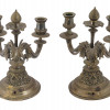 TWO ANTIQUE BRONZE TABLE CANDLE HODLERS PIC-4