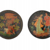 RUSSIAN FOLK ART MSTYORA HANDPAINTED LACQUER PINS PIC-1