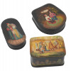 RUSSIAN LACQUER MINIATURE TRINKET BOXES FEDOSKINO PIC-0