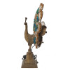 ART DECO BRONZE BOHEMIAN PEACOCK NIGHT STAND LAMP PIC-2