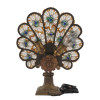 ART DECO BRONZE BOHEMIAN PEACOCK NIGHT STAND LAMP PIC-5