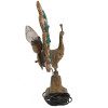 ART DECO BRONZE BOHEMIAN PEACOCK NIGHT STAND LAMP PIC-4