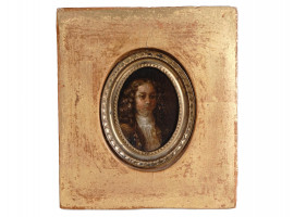 17TH CENTURY MINIATURE MALE PORTRAIT OIL PAINTING