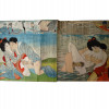 ANTIQUE JAPANESE SHUNGA INK COLOR PAINTING SCROLL PIC-2