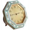 ANTIQUE ART DECO OCTAGONAL ENAMELED CLOCK PIC-0