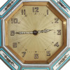 ANTIQUE ART DECO OCTAGONAL ENAMELED CLOCK PIC-3