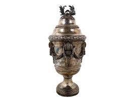 ANTIQUE LARGE FRENCH SILVER URN ATTR TO ODIOT