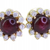 14K GOLD DIAMONDS AND PIGEON BLOOD RUBY EARRINGS PIC-2