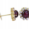 14K GOLD DIAMONDS AND PIGEON BLOOD RUBY EARRINGS PIC-1