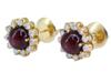 14K GOLD DIAMONDS AND PIGEON BLOOD RUBY EARRINGS PIC-0