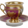 ANTIQUE RUSSIAN CABINET PORCELAIN TEA CUP & SAUCER PIC-0