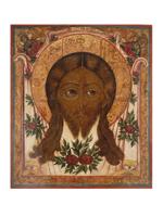 RUSSIAN BAROQUE ORTHODOX ICON HOLY FACE OF CHRIST