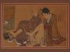 ANTIQUE MEIJI ERA JAPANESE EROTIC SHUNGA PAINTING PIC-1