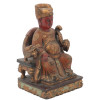 ANTIQUE CHINESE POLYCHROME WOOD FIGURE OF EMPEROR PIC-0