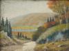 ANTIQUE MOUNTAIN RIVER LANDSCAPE OIL PAINTING PIC-1