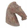 CHINESE TANG DYNASTY TERRACOTTA HORSE HEAD STATUE PIC-1