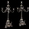 ANTIQUE VICTORIAN ERA SILVERED BRONZE CANDELABRAS PIC-1