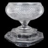 FOOTED CUT GLASS FRUIT CENTER BOWL WITH PEDESTAL PIC-0