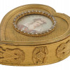 ANTIQUE GILT BRASS BOX WITH MARY STUART PAINTING PIC-0