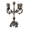 ANTIQUE 19 C SILVER CAST PORTUGUESE CANDELABRAS PIC-4