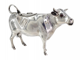 ANTIQUE DUTCH 934 STERLING SILVER COW CREAMER