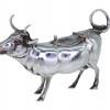 ANTIQUE GERMAN 925 STERLING SILVER COW CREAMER PIC-0