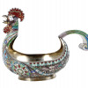 RUSSIAN SILVER CLOISONNE ENAMEL ROOSTER KOVSH PIC-1