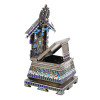 RUSSIAN GILT SILVER CLOISONNE ENAMEL SALT THRONE PIC-6