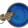 RUSSIAN GILT SILVER BLUE ENAMEL PANTHER ASHTRAY PIC-6