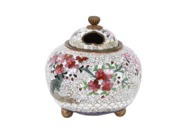 ANTIQUE RARE JAPANESE MEIJI CLOISONNE SALT CELLAR