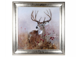 VINTAGE AMERICAN STAG PAINTING SIGNED R HENDERSON