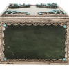 TURQUOISE STONES SILVER AND NEPHRITE TRINKET BOX PIC-2