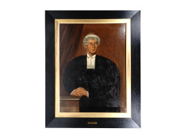 ANTIQUE AMERICAN SCHOOL PORTRAIT OF A JUDGE MAN