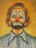 TWO MID CENTURY AMERICAN CLOWN PORTRAIT PAINTINGS PIC-2