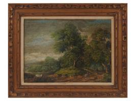 ANTIQUE OIL LANDSCAPE PAINTING SIGNED BOTIZ