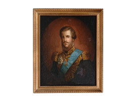 ANTIQUE 19TH CENTURY PAINTING PORTRAIT OF PEDRO II