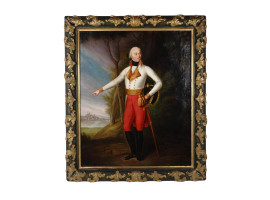 ANTIQUE OIL PAINTING PORTRAIT OF STANDING OFFICER