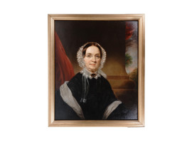 ANTIQUE PAINTING PORTRAIT OF OLD WOMAN IN GLASSES