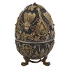 LARGE RUSSIAN 84 SILVER EASTER EGG WITH RUBIES PIC-1