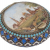 RUSSIAN HAND PAINTED SILVER AND ENAMEL TRINKET BOX PIC-0