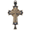 RUSSIAN 84 SILVER AND ENAMEL LARGE CROSS PENDANT PIC-0