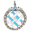 RUSSIAN SILVER ENAMEL PENDANT WITH ROYAL MONOGRAM PIC-0