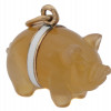 RUSSIAN GOLD AND HARD ENAMEL PENDANT OF A PIG PIC-0