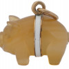 RUSSIAN GOLD AND HARD ENAMEL PENDANT OF A PIG PIC-3
