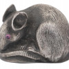 RUSSIAN SILVER FIGURINE OF A MOUSE WITH AMETHYSTS PIC-1
