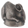 RUSSIAN SILVER FIGURINE OF A MOUSE WITH AMETHYSTS PIC-2