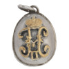 RUSSIAN GILT SILVER EGG CHARM WITH IMPERIAL CROWN PIC-0